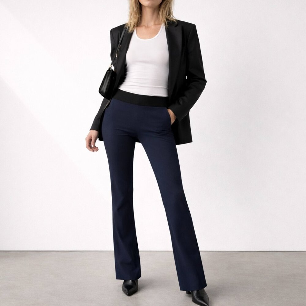 Helmut Lang Legging Pants Women’s Size 0 27x30.5 Elastic Waist Dark Blue